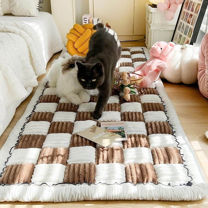 Square Fuzzy Pet Dog Mat Bed Couch