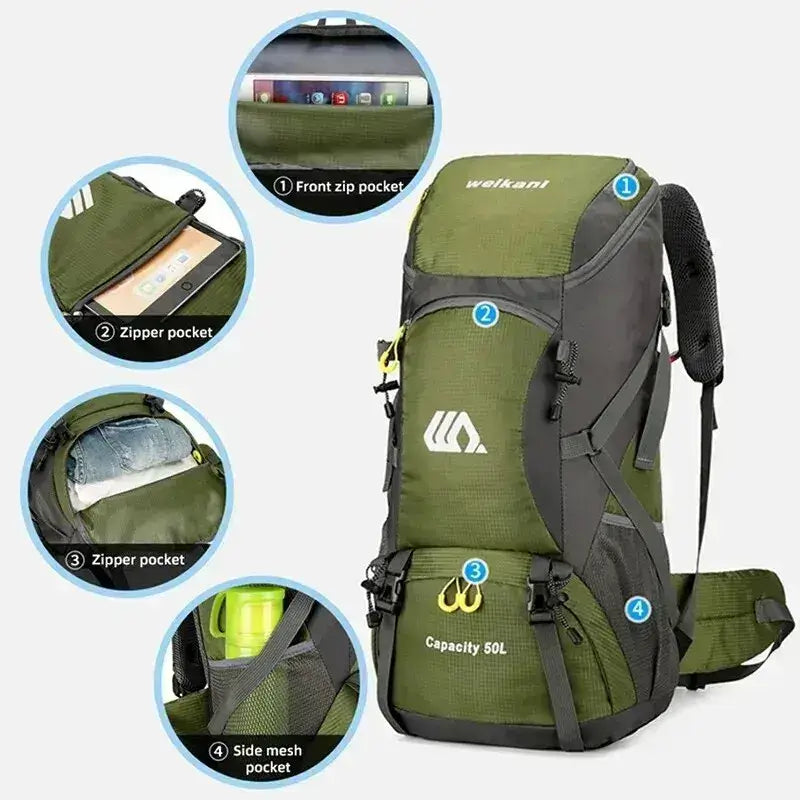 BackpaCK 50 lL.. Waterproof for Travel