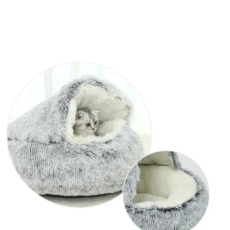 "Plush Paradise: Luxurious Cat Bed for Cozy Comfort"